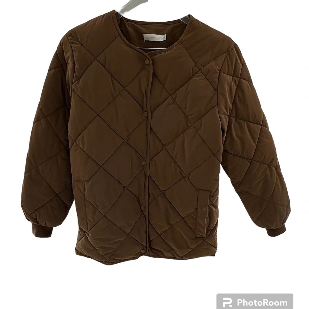 Rainbow Day Quilted Button Up Crewneck Jacket - Size S - Picture 7 of 7